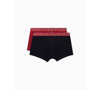 Emporio Armani Allover Shiny Logoband 2-Pack Trunk Bermuda, Nero, L Uomo