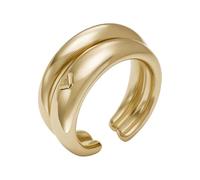 Emporio Armani Anelli di Fidanzamento da Donna in Argento Sterling o Acciaio Inossidabile, Oro biondo, P