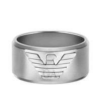 Emporio Armani Anelli Fascia da Uomo in Acciaio Inossidabile, Argento vecchio, R1/2 - S