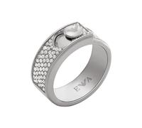 Emporio Armani Anello a fascia da donna in acciaio con cristalli incastonati, EGS3091040
