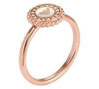 Emporio Armani Anello focale centrale in acciaio inossidabile con madreperla donna, tonalità oro rosa, EGS30202218, Tono oro rosa