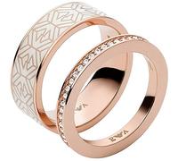 Emporio Armani Anello Per Donna, Misura Più Grande: 21X6X2mm Più Piccolo: 21X2X2mm, in Acciaio Inossidabile Oro Rosa, EGS2830221