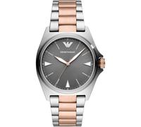 Emporio Armani AR11256 Men's Watch - Silver/Rose Gold, Black Dial