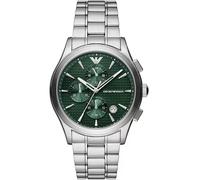 Emporio Armani AR11529 Men's Chronograph Watch - Green Dial, Silver Stainless Steel