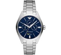 Emporio Armani AR11553 Men's Watch - Silver Steel, Blue Dial, 43mm