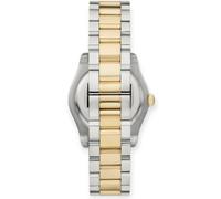 Emporio Armani Orologio per le donne, movimento a tre lancette con data, orologio in acciaio inossidabile con cassa da 32 mm, Argento/Oro (2T Silver/Gold)