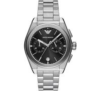 Emporio Armani AR11560 Men's Chronograph Watch - Silver Stainless Steel, Black Dial