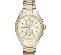 Emporio Armani AR11605 Men's Chronograph Watch - Two-Tone Steel, Cream Dial
