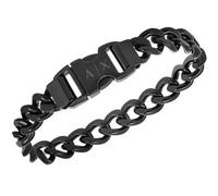 Armani Exchange Bracciale da uomo con logo nero, AXG0156001, Eine Grösse, Acciaio inossidabile, Nessuna pietra preziosa, Nero opaco, 9Lx9Wx4.5cm