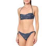 Emporio Armani Band & Bow Brazilian Logomania Bikini Set, Set di Bikini Donna, Multicolore (Marine-Bianco (Bluestone), S