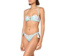 Emporio Armani Band & Bow Brief Floral Print Bikini Set, Set di Bikini Donna, Multicolore (Hibiscus Print-Mint), L