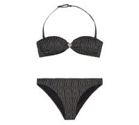 EMPORIO ARMANI Bandeau Bikini Set, Nero Lrx Testurizzato, M Donna