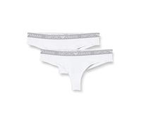 Emporio Armani Donna Bi-Pack Brazilian Brief Iconic Cotton Biancheria Intima, Bianco, S