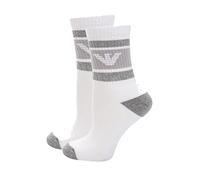 Emporio Armani Bi-Pack Sort Sock, Calzini Spugna Donna, Taglia Unica, Made In Italy (WHITE)