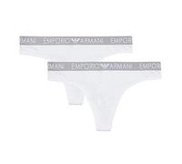 Emporio Armani Bi-Pack Thong Iconic Cotton, Biancheria Intima, Donna, Bianco (White/White), L