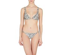 Emporio Armani Bikini da Donna in Lurex Testurizzato Yarn a Triangolo e Lettera Set, Stampa Animalier, M