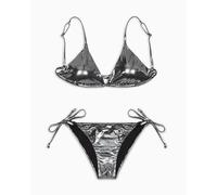 EMPORIO ARMANI Bikini Donna Micro Foil DOT Triangolo Nero S, Micro Foil DOT Nero, S