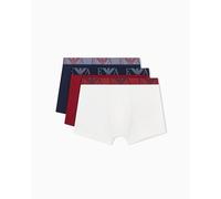 Emporio Armani Bold Monogram 3-Pack Boxer Pantaloncino, Blu, S Uomo