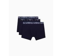Emporio Armani Bold Monogram 3-Pack Boxer Pantaloncino, Blu, XXL Uomo
