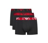 Emporio Armani Bold Monogram 3-Pack Trunk Trunks, Nero/Nero/Nero, M Men's