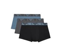 Emporio Armani Bold Monogram 3-Pack Trunk Trunks, Tempesta/Magnet/Nero, L Men's