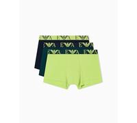 Emporio Armani Bold Monogram - Confezione da 3 Boxer da Uomo, Blu, S, Blu, S