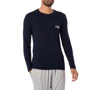 Emporio Armani Bold Monogram Crew Neck Long Sleeve T-Shirt, Marine, M Men's