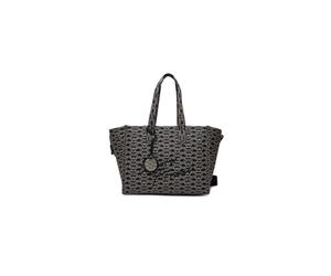 Emporio Armani Borsa Shopper in Canvas, Monogram Jacquard, 48 x 27,5 x 17 cm, Blu/Ecru