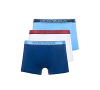 Emporio Armani Core Logoband 3-Pack Trunk Trunks, Bianc/INCHIOS/AZZURR, S Men's