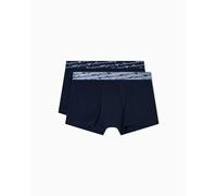 Emporio Armani Boxer da Uomo Allover Shiny Logoband, Confezione da 2, Blu, L, Blu, L