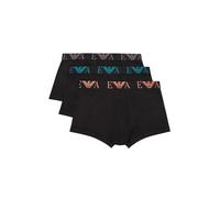 Emporio Armani - Boxer da Uomo in Cotone Elasticizzato, Confezione da 3, Colore: Nero/Bianco, Nero/Nero/Nero, M