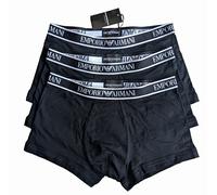 EMPORIO ARMANI Boxer Shorts Trunk 3 Pezzi Logoband Stretch Cotone Nero Uomo