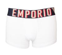 Emporio Armani Boxer Uomo Parigamba Elastico a Vista logato Cotone Elasticizzato Underwear Articolo 111389 4R516, 00010 Bianco - White, M