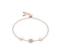 Emporio Armani Bracciale Da Donna A Chiusura Rapida, Lunghezza Interna: 160 + 20 mm, Stella Grande: 10X2 mm, Stelle Piccole: 8X2 mm Bracciale In Oro Rosa E Argento, EG3525C221