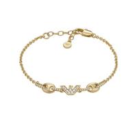 Emporio Armani Bracciale da donna in acciaio inossidabile o ottone con chiusura a moschettone tono oro, Oro ambrato