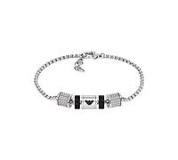 Emporio Armani Bracciale da uomo, Bracciale a Rondelle in onice, Lunghezza: 190mm+20mm, Larghezza: 36,5mm, Altezza: 8mm, EGS2999040