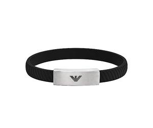 Emporio Armani Bracciale da uomo in acciaio inox, lunghezza: 185-195mm, larghezza: 30mm, altezza: 9mm, EGS2996040