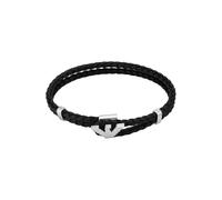 Emporio Armani Cinturino EGS3237040 Uomo - Pelle argentata, chiusura toggle - Nero Jet/Argento