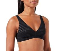 Emporio Armani Bralette da Donna all Over Logo Mesh Bra, Opaque, Nero, S