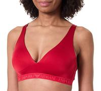 Emporio Armani Bralette iconica Donna in Microfibra Rimovibile Rosso L, Rosso, L