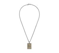 Emporio Armani Collana con pendente Uomo in acciaio inossidabile bicolore con chiusura a moschettone, Argento e oro giallo