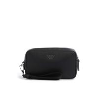 Emporio Armani Business Regenerated Borsa da toilette nero, pelle sintetica, uomo