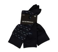 EMPORIO ARMANI Calze uomo 3 paia di calze corte calzini cotone articolo 302402 4F292, 70435 Marine/Marine/Marine, 39