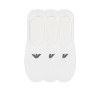 Emporio Armani CALZINI UOMO CASUAL COTONE 3 PACK FOOTIE BIANCO L/XL, BIANCO/BIANCO/BIANCO, L-XL