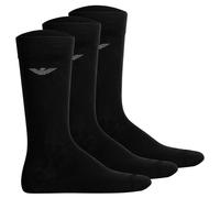 Emporio Armani Casual Cotton 3-Pack Short Socks Confezione da 3 Paia di Calzini Corti, Nero/Nero/Nero, Taglia Unica Uomo