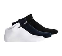 Emporio Armani Casual Cotton 3-Pack Sneaker Socks Calzini 3, Bianco/Nero/Marino, L-XL Uomo