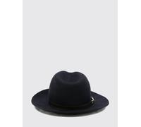EMPORIO ARMANI Cappello Panama in lana a tesa larga 58 Blue Navy