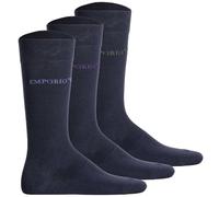 Emporio Armani Casual Cotton 3-Pack Short Socks Inside, Marine/Marine/Marine, One Size Men's