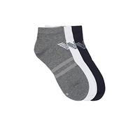 Emporio Armani Casual Uomo, Confezione Da 3 Calzini Per Sneaker Blu Marino/bianco/grigio Mélange, L-XL