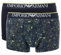Emporio Armani Christmas Stretch Cotton 2-Pack Trunk Trunks, ST COSTELLAZIONI/Mar, S Men's